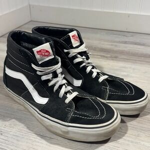 Vans SK8-Hi Classic Women's Size 11 Black White Athletic Skate Shoes Sneakers